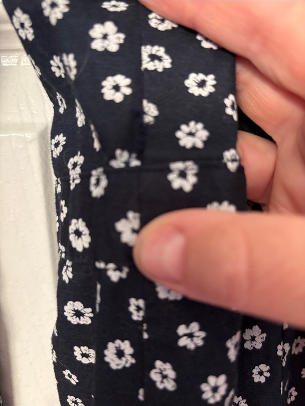 J. Crew Navy Blue Floral Midi Shirt Dress EUC 12 - Picture 7 of 14